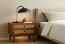 Bedside tables with built in chargers: Practical and stylish for a calmer bedroom