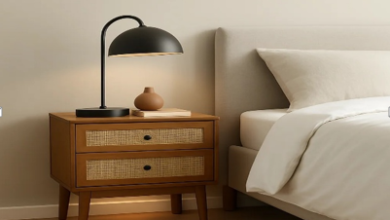 Bedside tables with built in chargers: Practical and stylish for a calmer bedroom